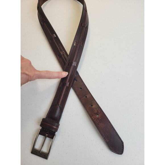 Columbia Belt Brown Genuine Leather Rodeo Cowboy Western Casual Men's Size 36 - Picture 1 of 11